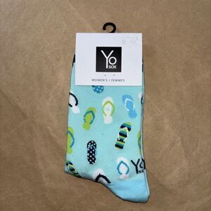 Yo Sox Women’s Socks Size 6-10 Blue Flip Flops